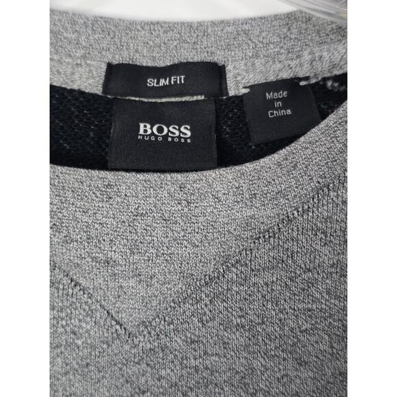 Hugo Boss Sweater Mens Adult Medium Distressed Gray Casual Preppy Casual Slim - Picture 5 of 7